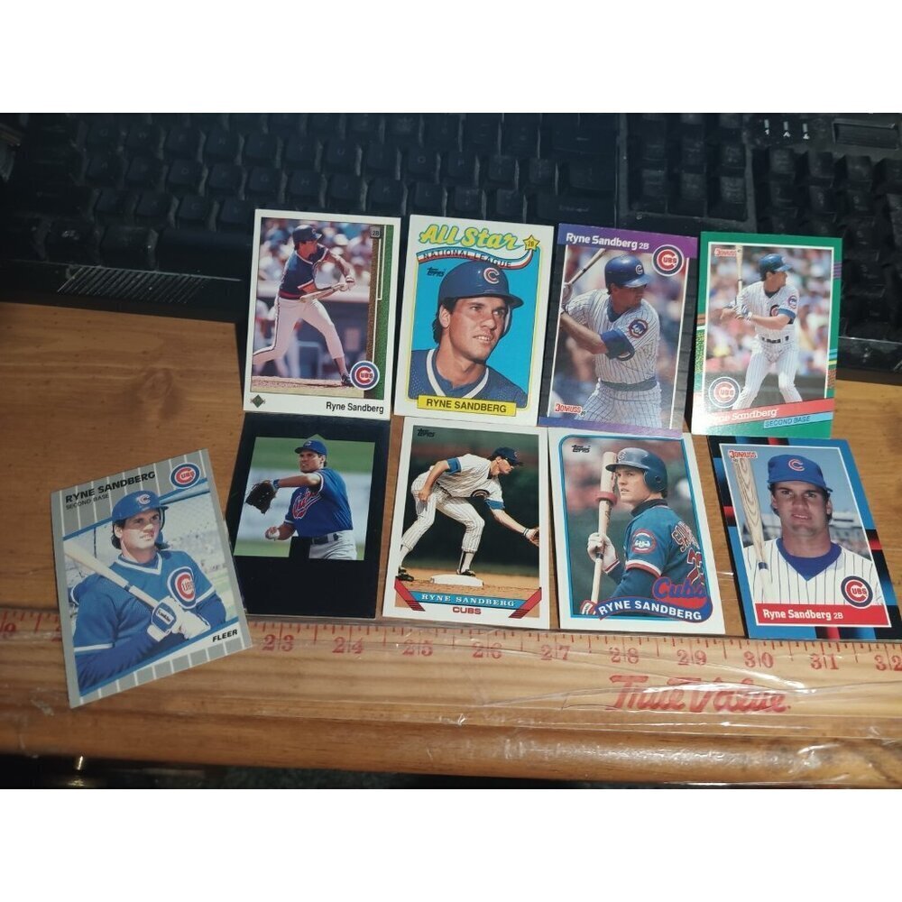 Ryne Sandberg 9 Different Card Lot 9 Chicago Cubs
